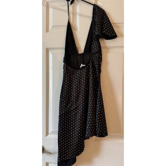 WeWoreWhat Crystal Asymmetrical Dress In Black Women’s Size 00 NWT - Picture 4 of 8